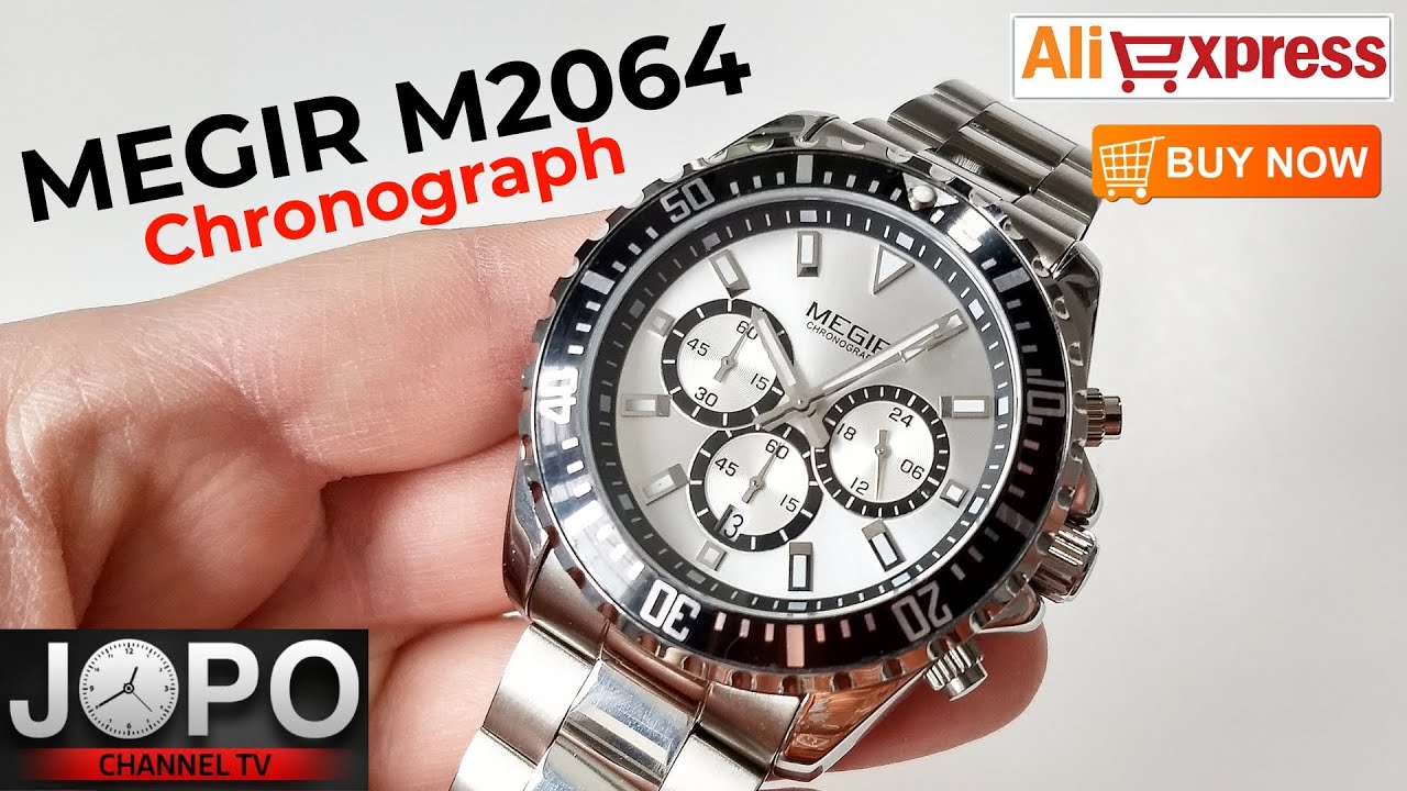 MEGIR M2064 Luxury Submariner Chrono Watch│Megir Watch Review│Subtitles