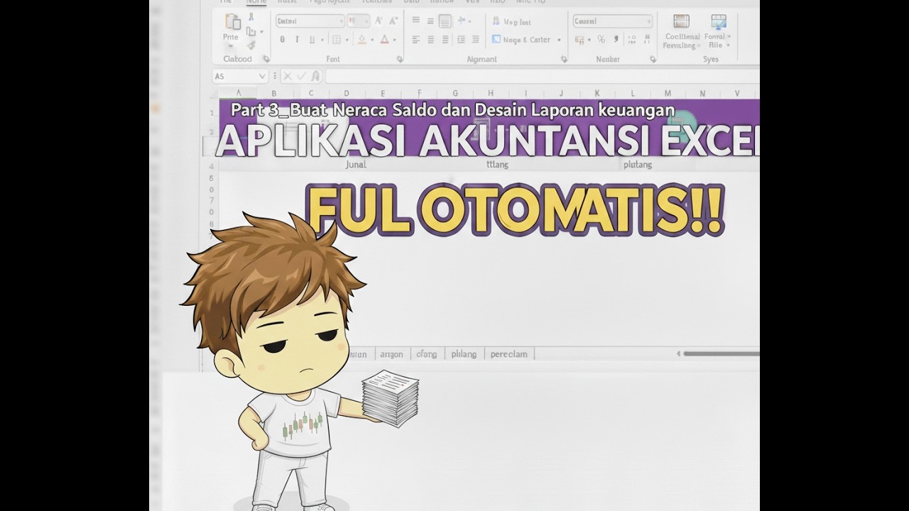 Cara buat aplikasi Akuntansi di MS Excel_Part 3 (Neraca saldo dan densain Lap.keu