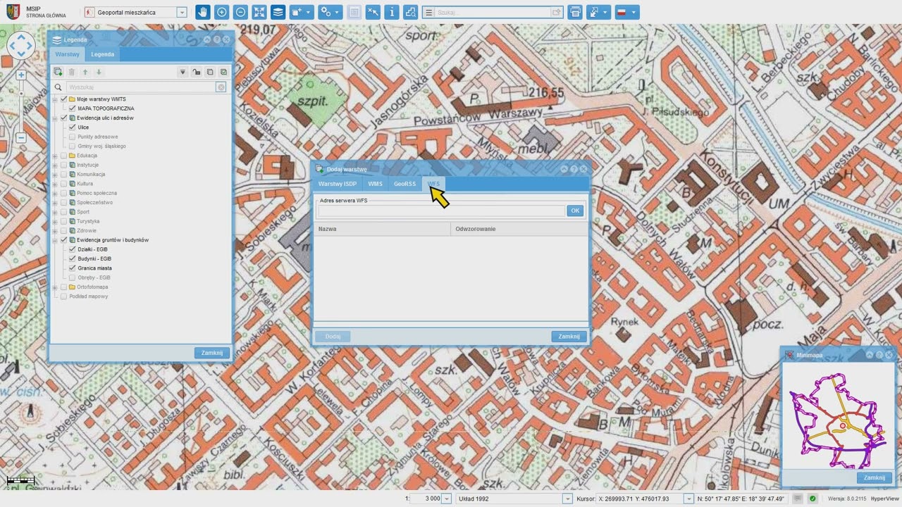 Jak dodać do mapy dane ze źródeł zewnętrznych? MSIP Gliwice