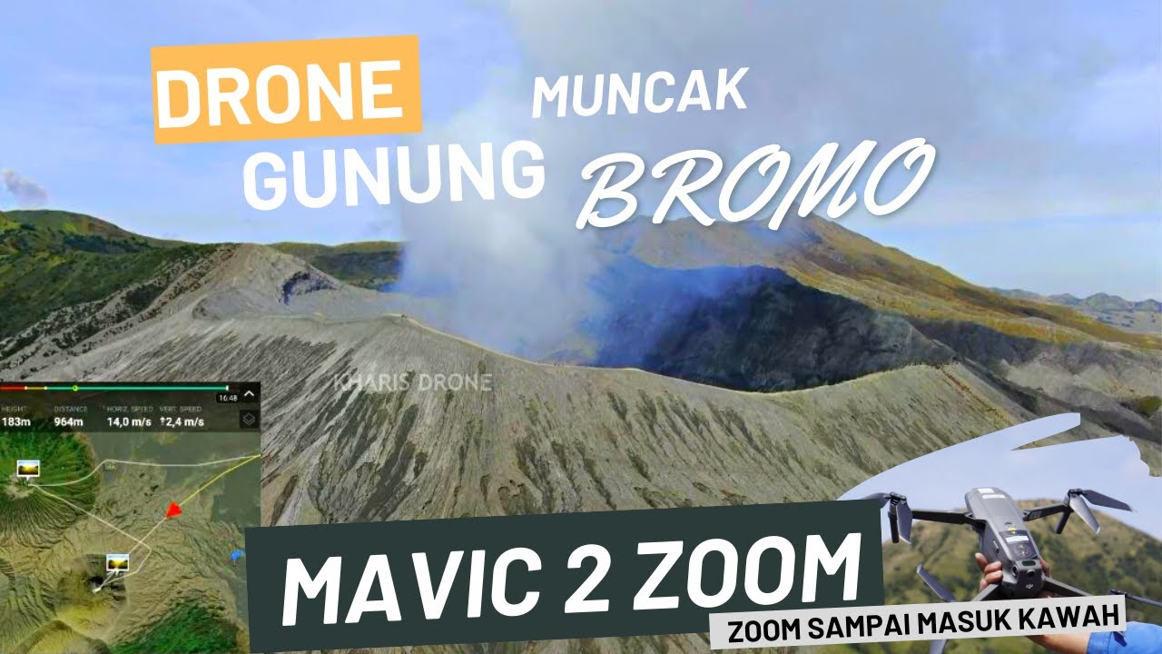 Drone Naik Gunung Bromo Dji Mavic 2 ZOOM sampai dalam kawah AMAN?