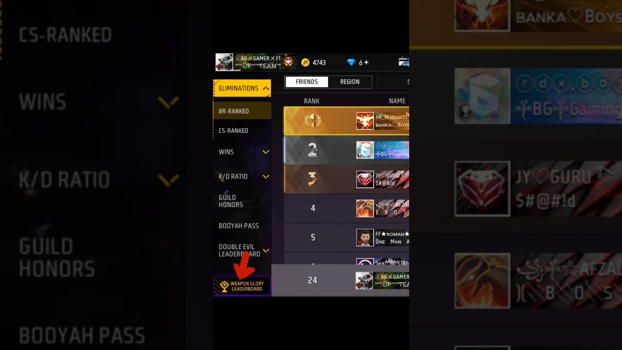 Weapon Glory Leaderboard My District Request Accept Complete ✅ 👍😊 ||#viral #freefire #trending #free
