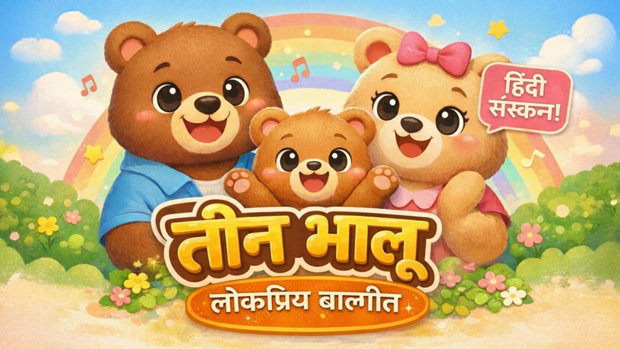 लोकप्रिय बच्चों का गीत | तीन भालू 🐻 | साथ में गाएँ