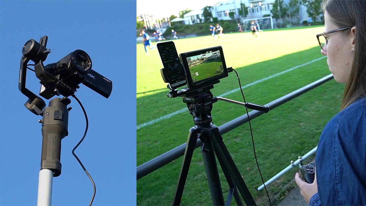 Hochstativ zur Fu&szlig;ball-Analyse mit PlayStation- / Xbox-Steuerung
