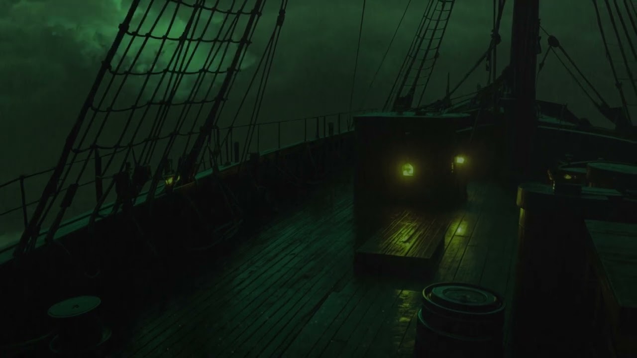 🌧️⚓ (No Ads) Sleep Hypnosis with Rain 🌧️ Deep Healing on a Pirate Ship • Cure Insomnia 8H 💤