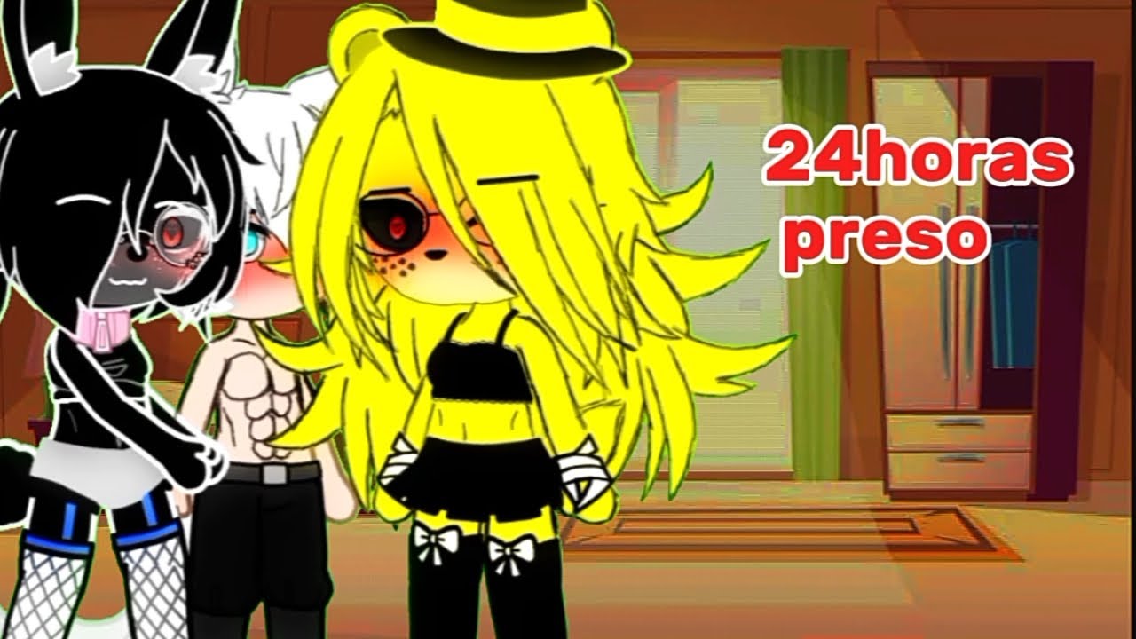 Desafio de 24 horas preso com shadow bonnie e Golden frenni [gacha nebula] [fnia]