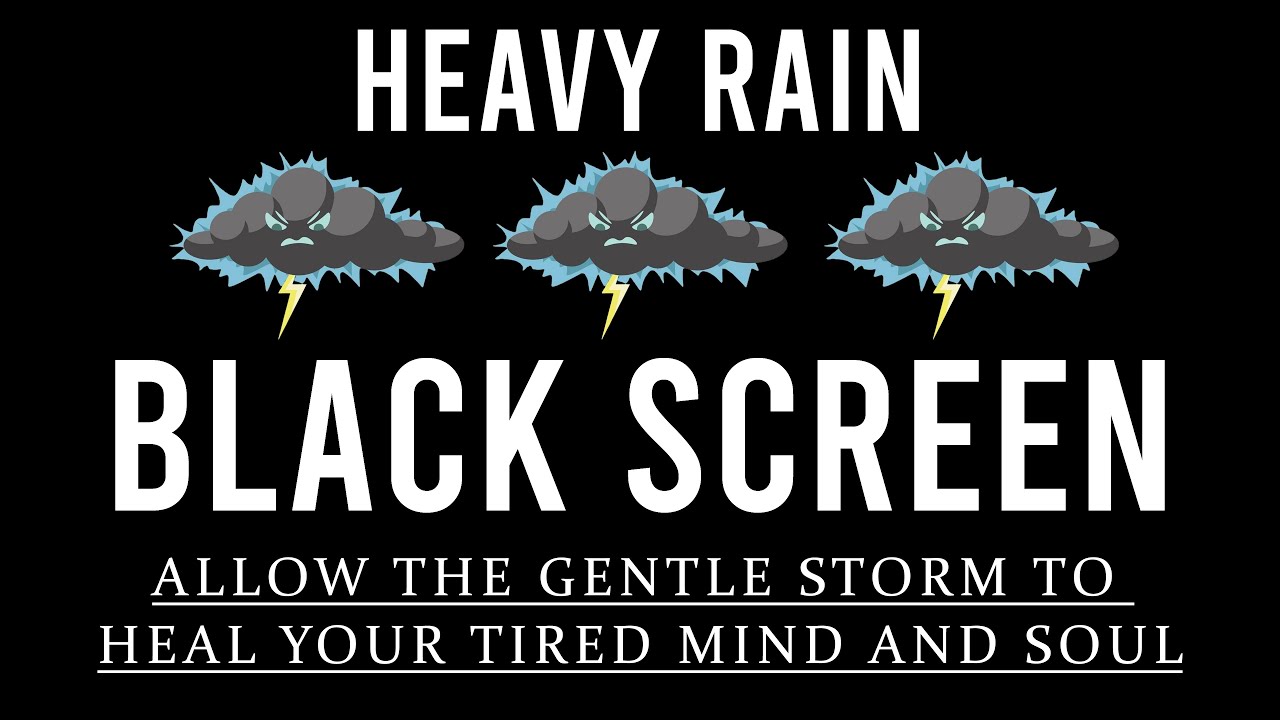 Soothe Anxiety & Drift into Deep Sleep in 4 Minutes with HEAVY RAIN & THUNDER at Night -BLACK SCREEN