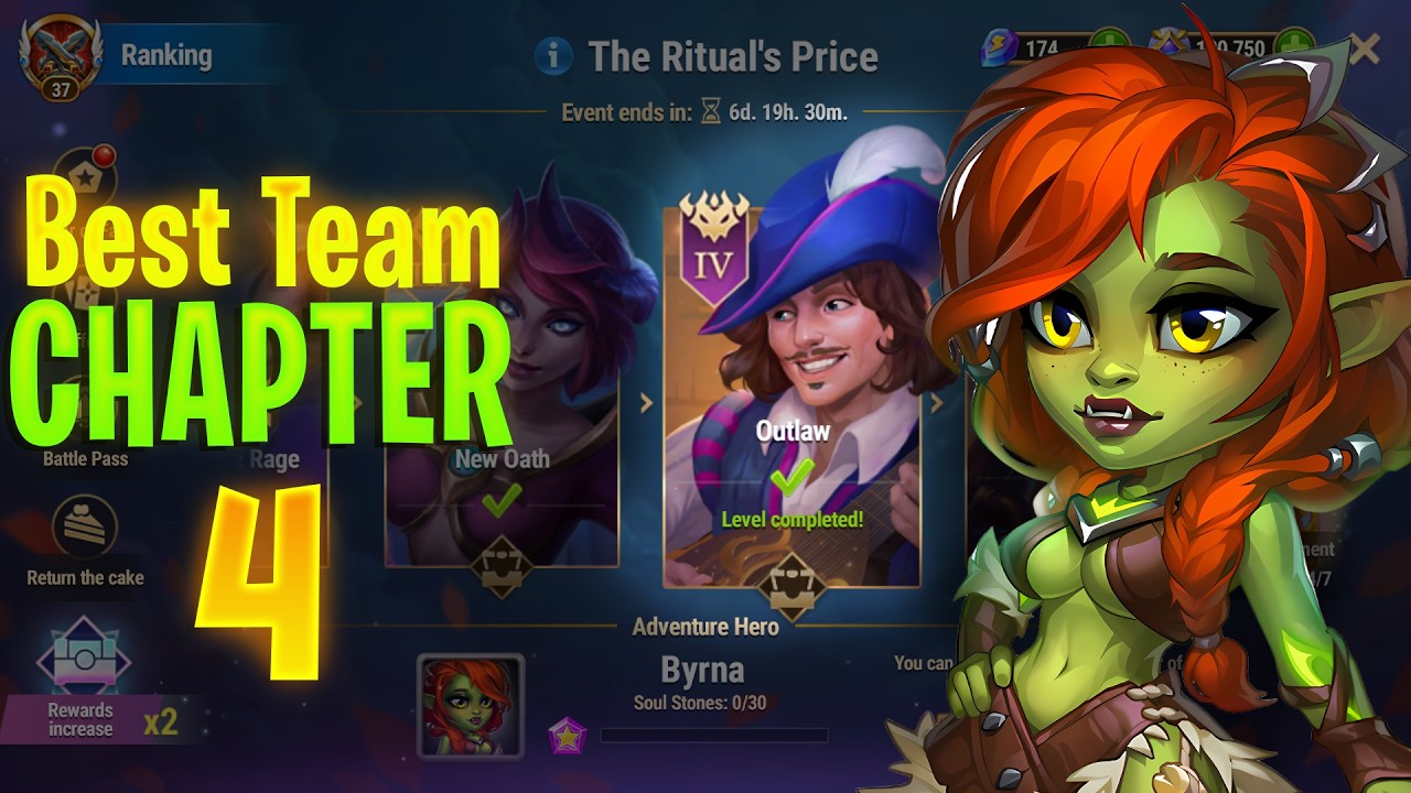 Hero Wars Byrna&rsquo;s Adventure Chapter 4 Best Team | Outlaw Guide | The Ritual&rsquo;s Price