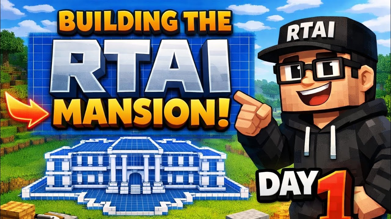 Making RTAI mansion in Minecraft day 1 section 1