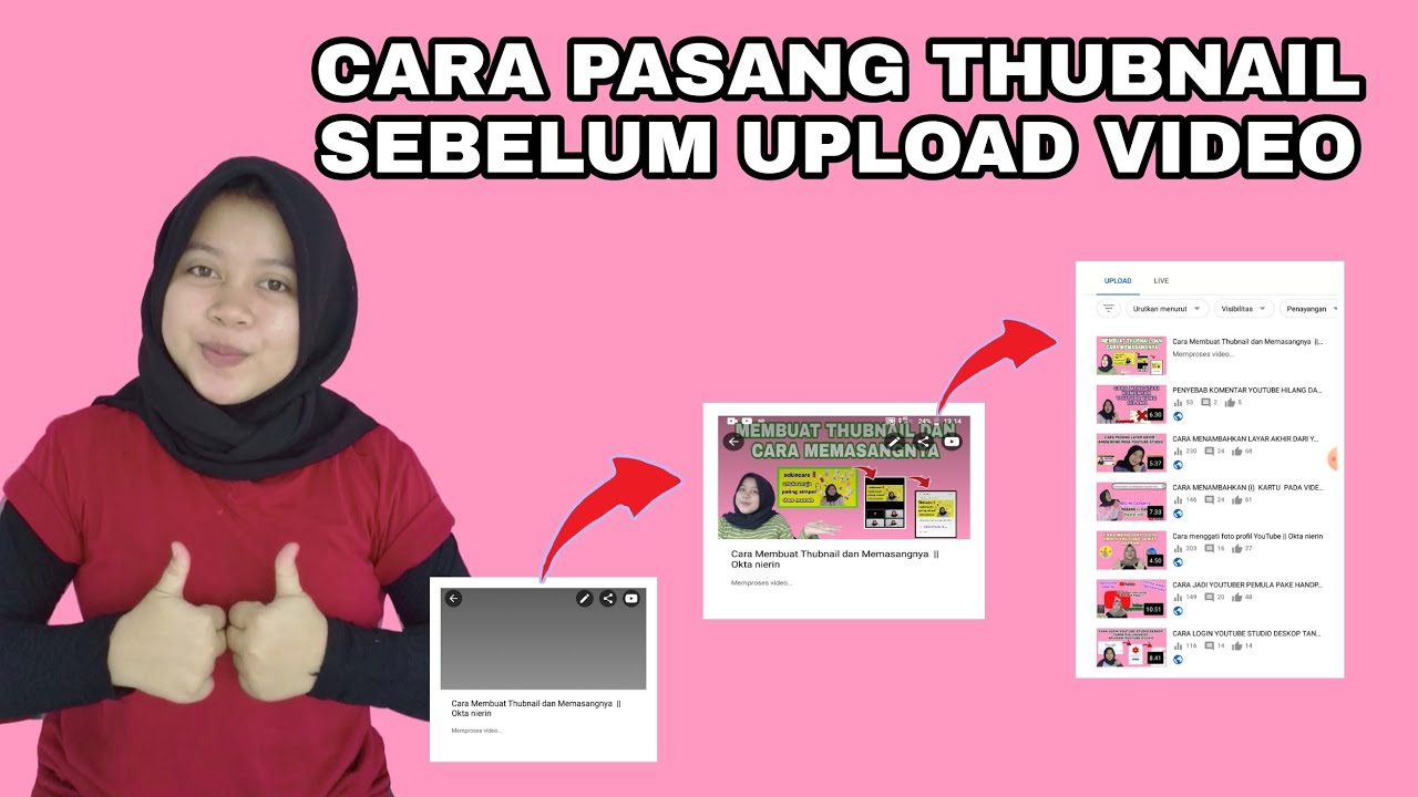 CARA PASANG THUMBNAIL SEBELUM UPLOAD VIDEO YOUTUBE || Okta nierin