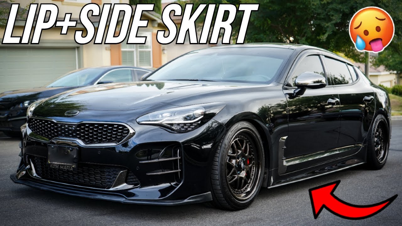 Starting the KIA STINGER Build! Front lip + Side skirt