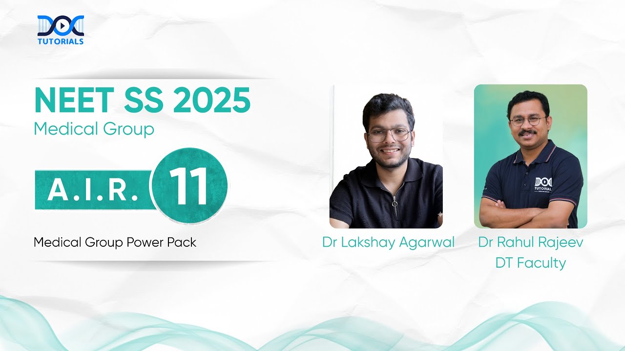 NEET SS 2025 Medical Group Rank 11 - Dr Lakshay Agarwal's Success Story | Dr Rahul Rajeev