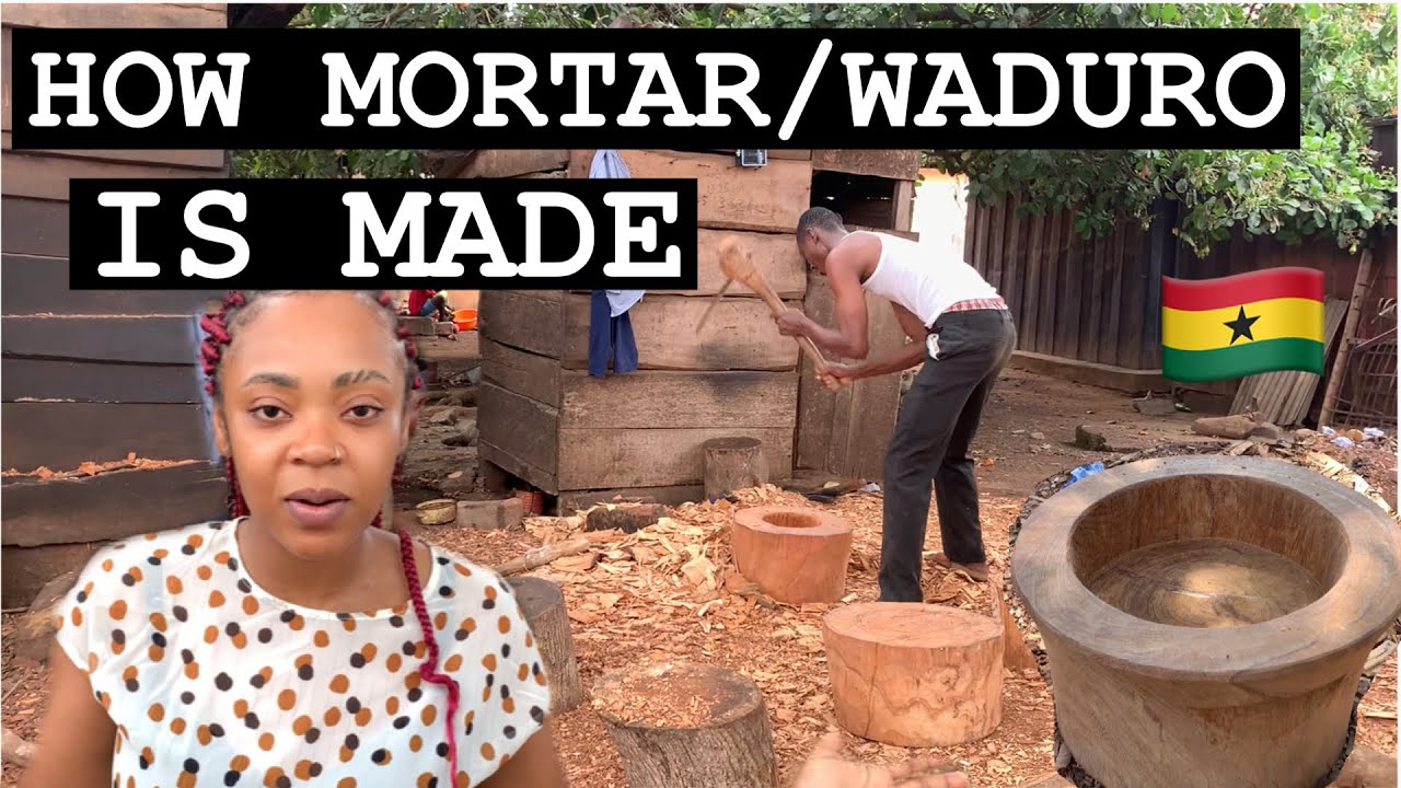 GHANAIAN TEACHES HOW TO MAKE FUFU MORTAR/WADURO,HAND MADE MANUFACTURER|WEST AFRICA’S VERY OWN