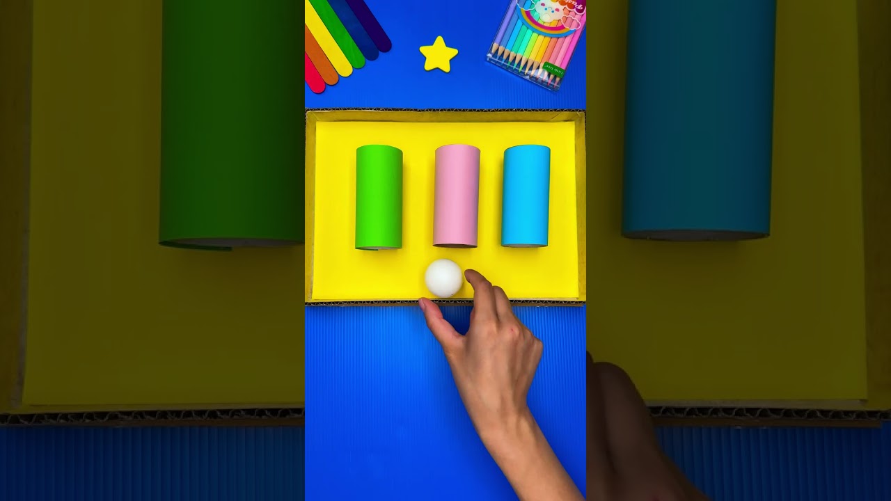 Toilet Roll + Ball = Fun DIY Game! 🧻⚽🎯 #DIY #recycle #kidsfun