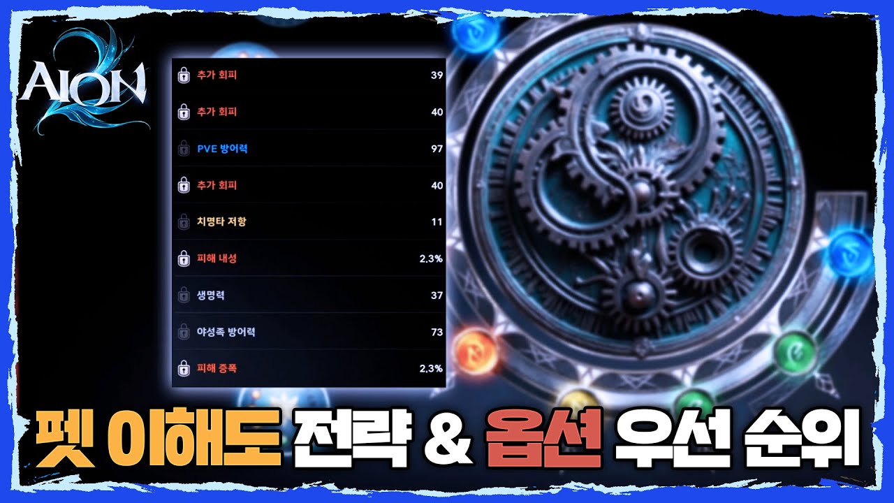 [아이온2] 2/7 기준 펫 이해도작 전략 & 옵션 우선 순위