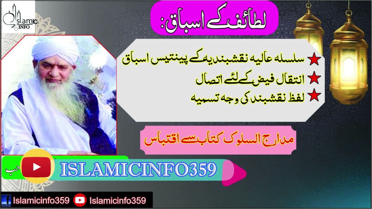 لطائف کے اسباق II Lataif ke Asbaaq by peer Hazrat  Mulana Zulfiqar Ahmad Naqshbandi