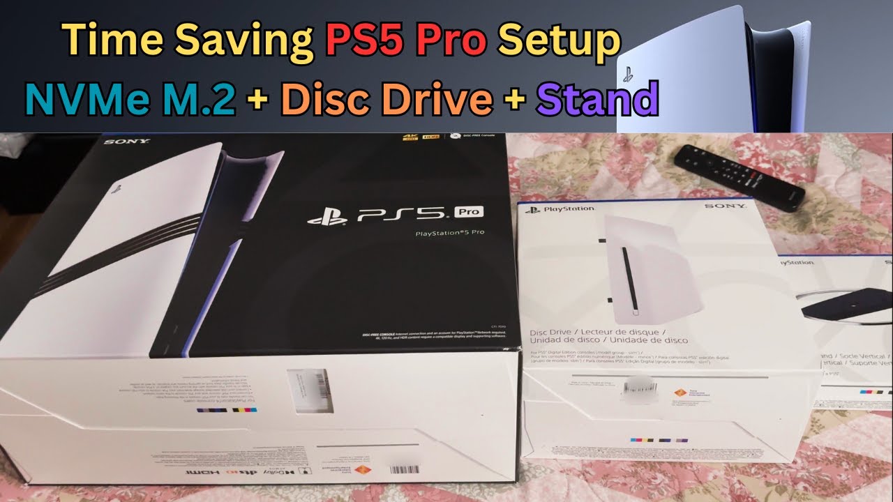 PS5 Pro Setup with Disc Drive + NVMe M.2 + Stand