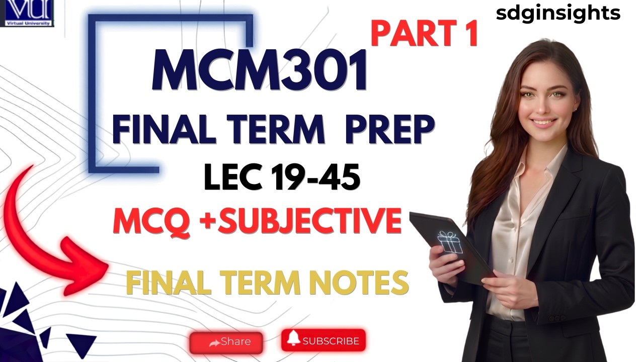 MCM301 Final Term Preparation 2026 | Complete MCQs & Subjective Guide | VU Past Papers