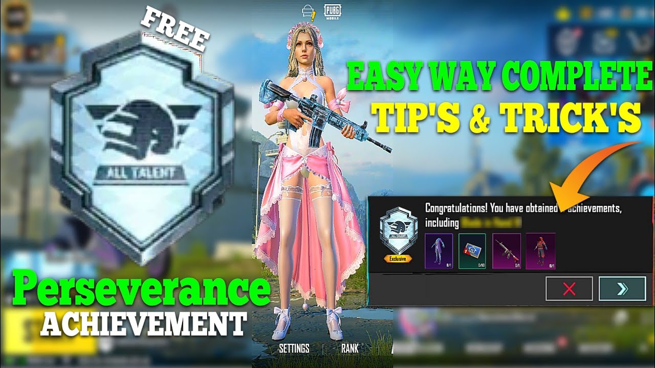 How To Complete (Perseverance) Achievement In PUBGM / BGMI TIPS & TRICKS.