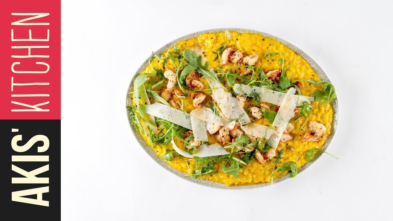 Shrimp risotto milanese | Akis Petretzikis