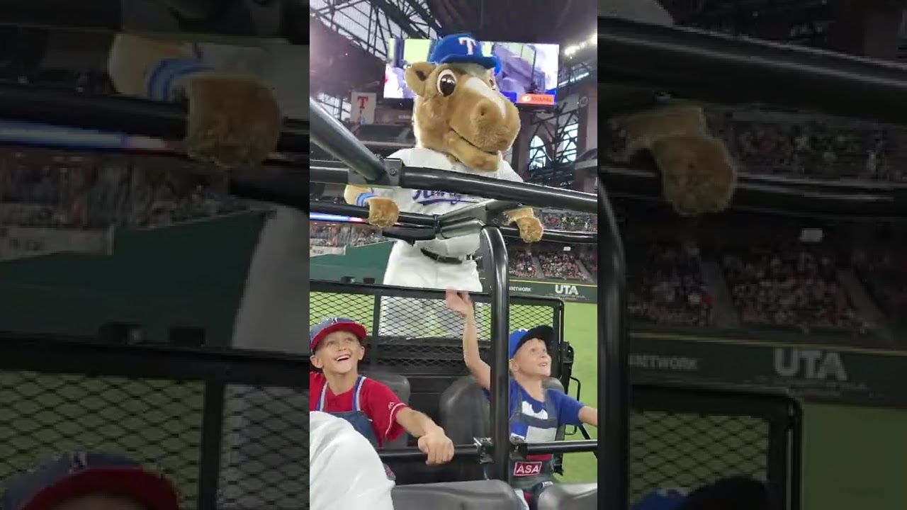 Must See! Texas Rangers Ride-Out with Captain (Mascot)