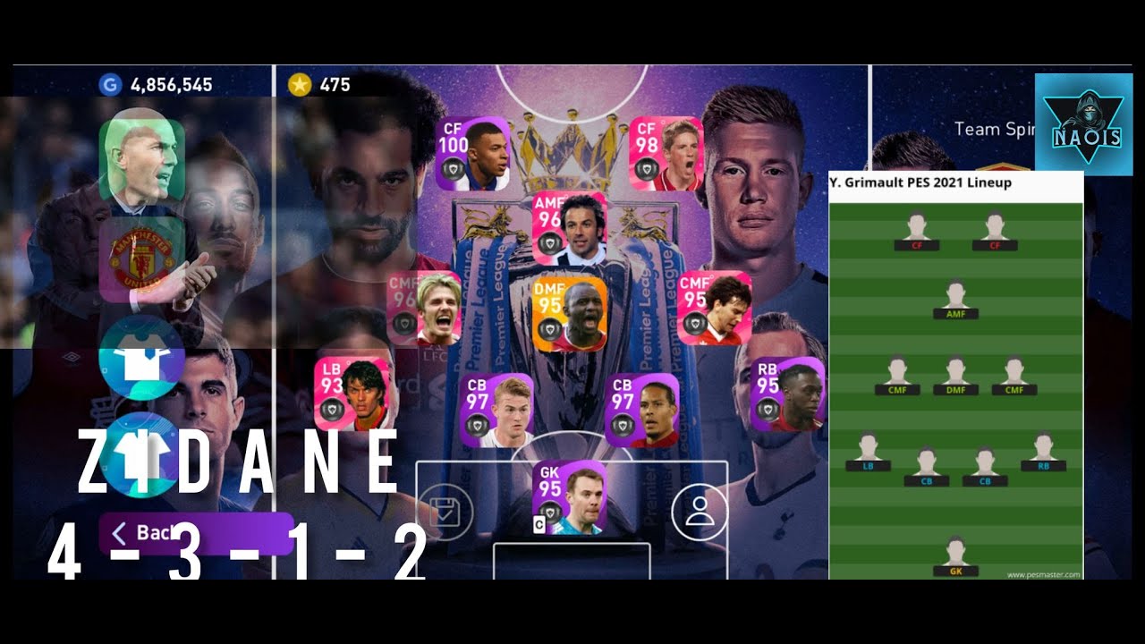 Y. Grimault(Zidane: 4-3-1-2) Review || Manager Review || Pes 2021 Mobile