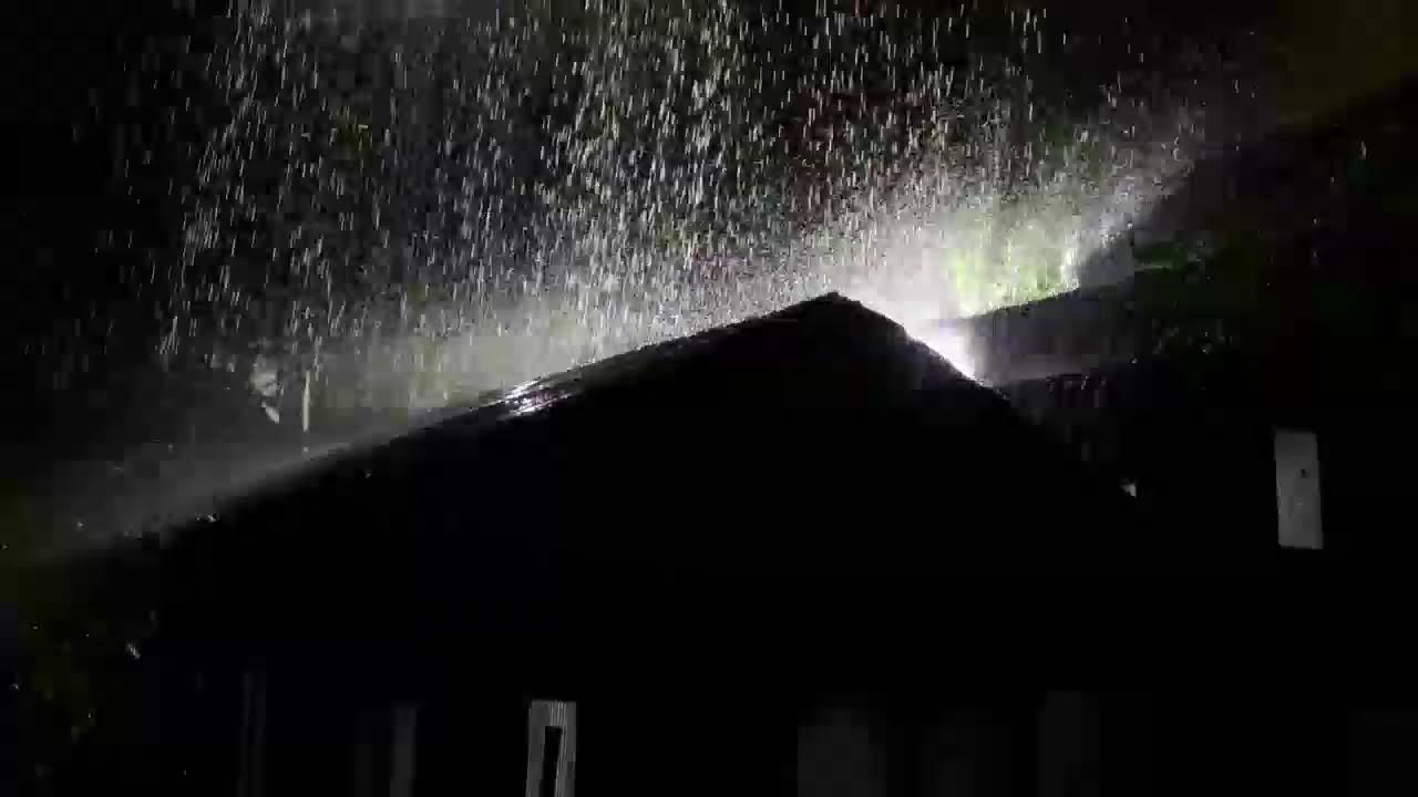 Continuous Heavy Rain on Tin Roof for Sleeping