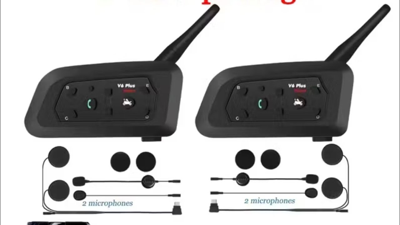 Intercomunicador V6 Plus capacete moto bluetooth ligação comando de voz 
