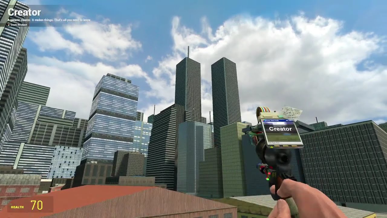 exploring big city in gmod map is creepy when alone. only ambient gmod sounds