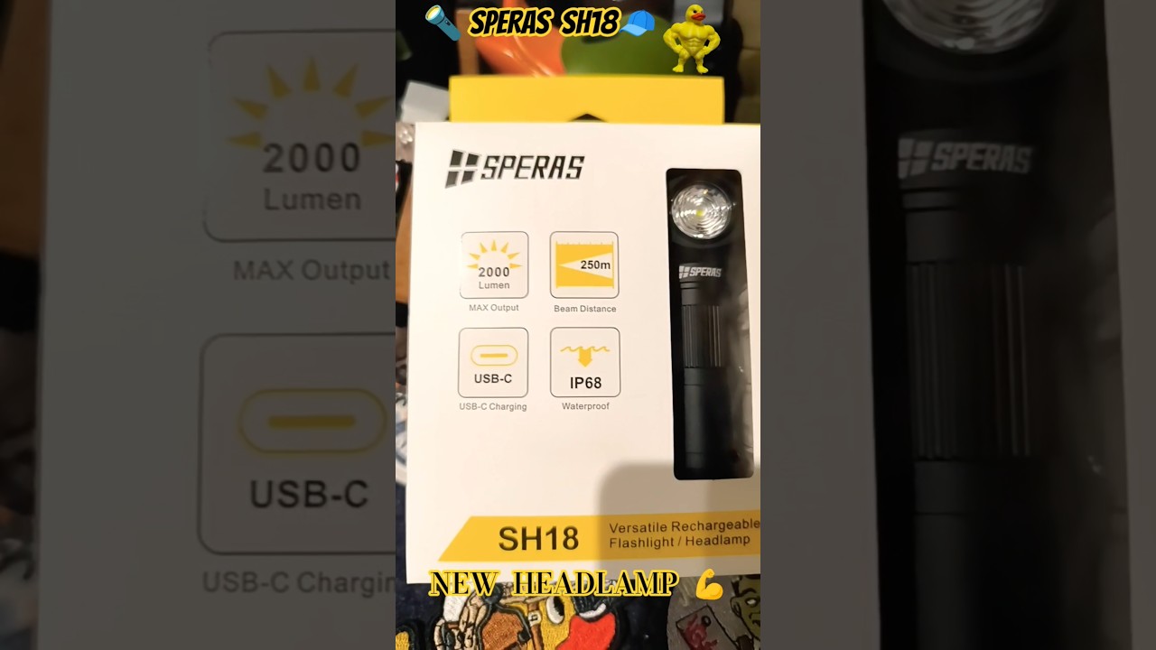 🚨🆕🔝🔦SPERAS SH18 New versatile and rechargeable 🪫🔋flashlight and headlamp🧢.#shorts #headlamp