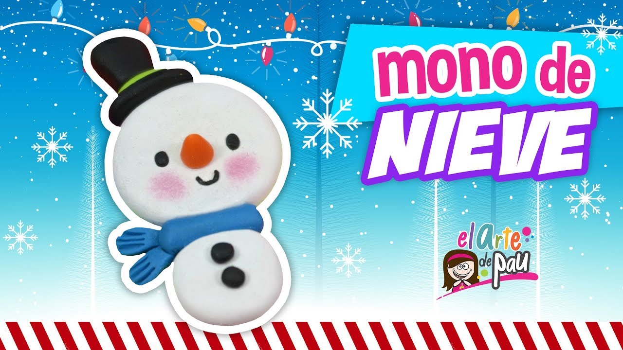 MONO de NIEVE de Arcilla Polimérica - NAVIDAD ★ El Arte de Pau ★