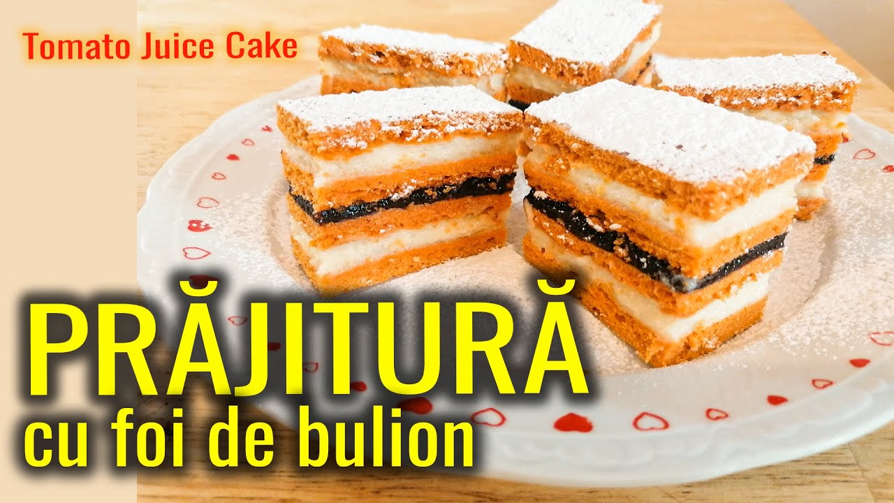 Prăjitură cu Foi de Bulion si cremă de Griș și Unt  / / /  Tomato Cake with Semolina ButterCream