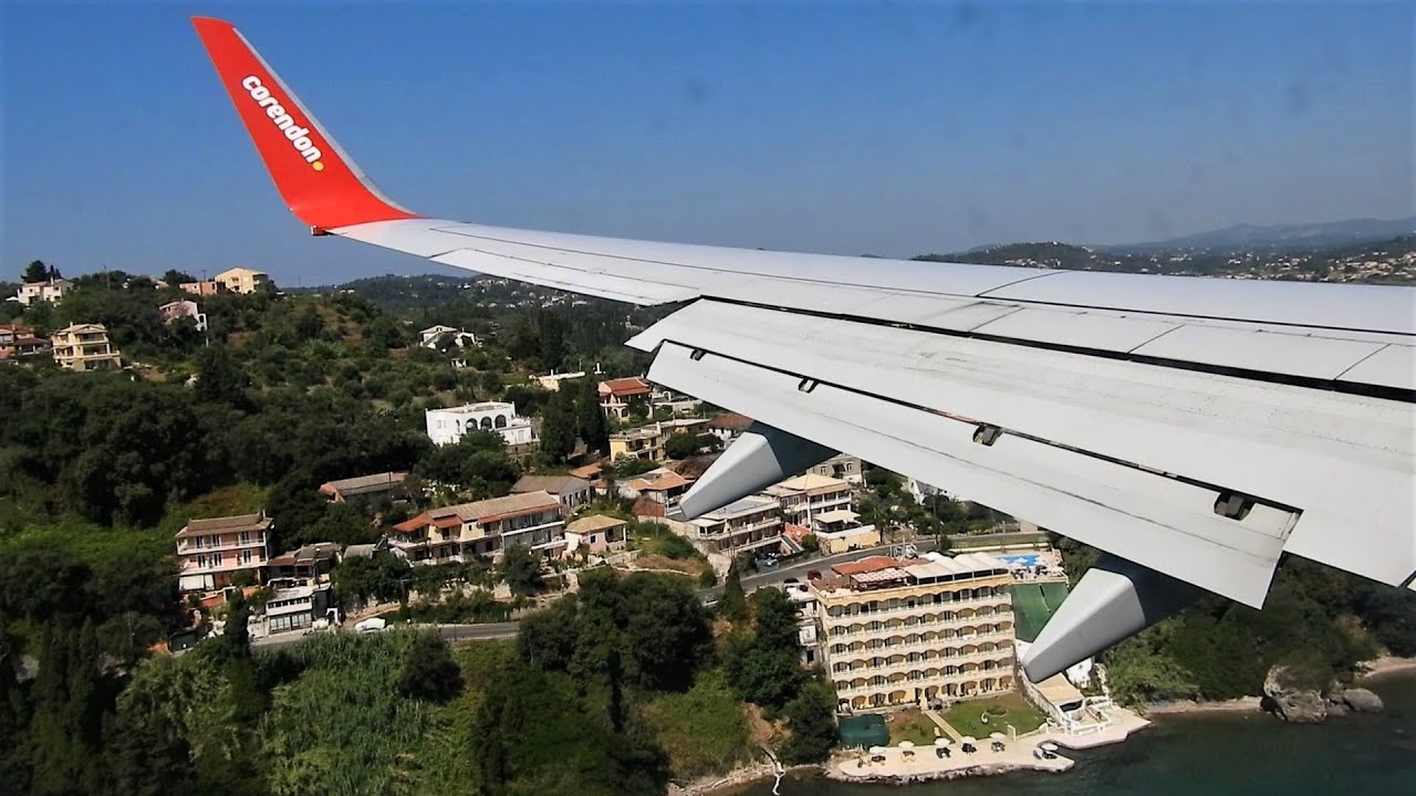 Amazing views!) Corendon B737-800 Landing into Corfu Greece HD
