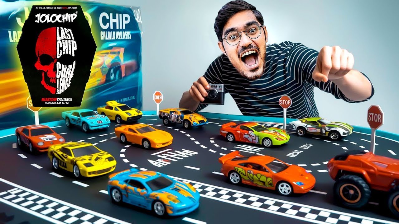 RC Car Racing Challenge on Mini Highway   Looser Will Eat JOLOCHIP🥵