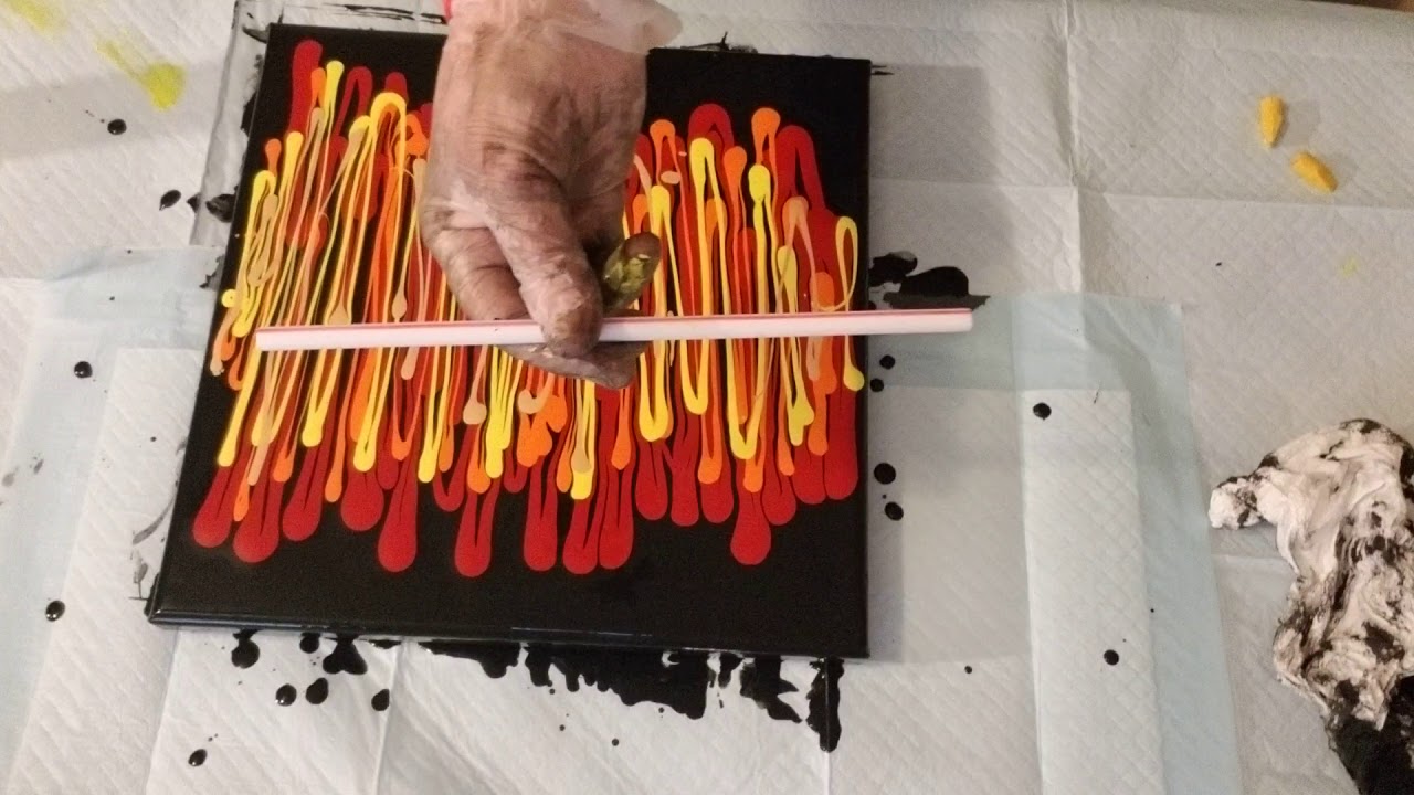 #11 Making Fire, acrylic pour