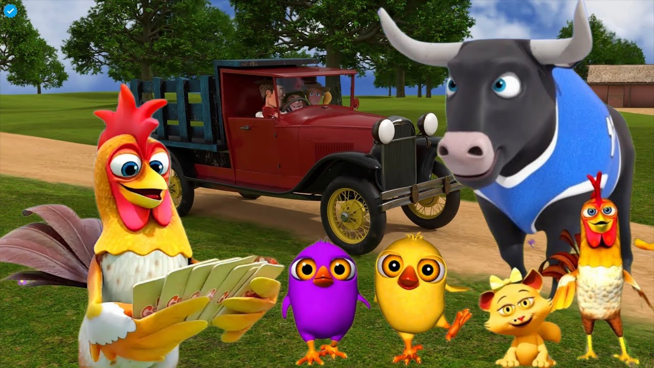 EL Pollito y el tractor de la Granja de Zenón Canciones de la Vaca Escapando del Toro y del  pollito