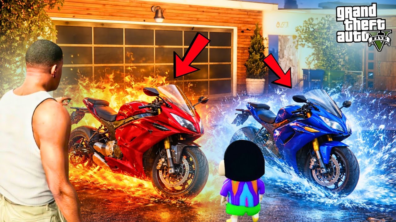 Franklin Found MOST SECRET ELEMENTAL BIKES in GTA5 | SHINCHAN and CHOP