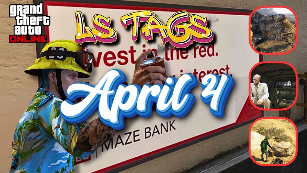 LS TAGS, SHIPWRECK, GUN VAN Locations - APRIL 4| GTA ONLINE