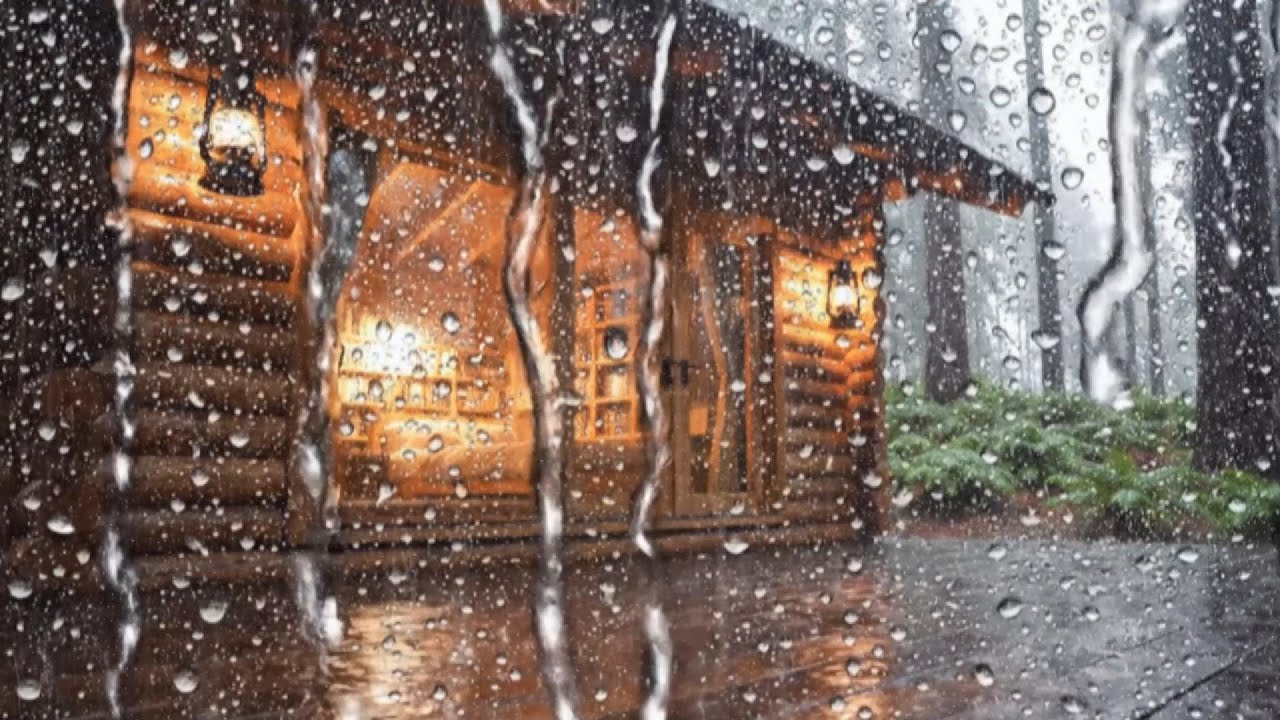 3 HOURS  Cozy Cabin in the Rainy Forest 🌧️  Rain Sounds for Deep Sleep, Focus & Stress Relief