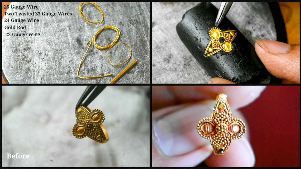 Light Weight Pure Gold Ring Making | Jewellery Making | Learn How to Make this Ring | 24 Carat Gold