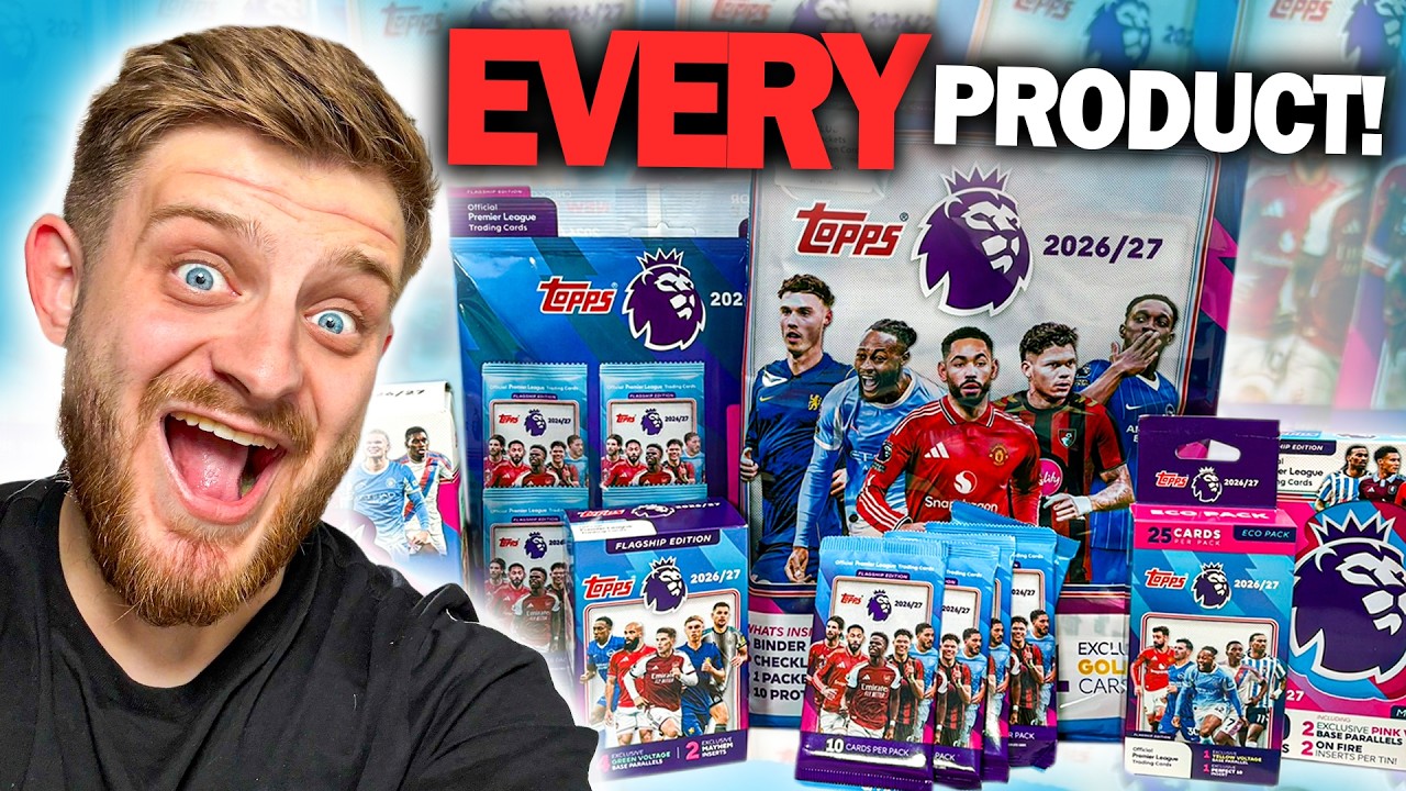 Открываю ВСЕ товары из коллекции Topps FLAGSHIP Premier League 2026/27! (На сумму более &pound;100!)
