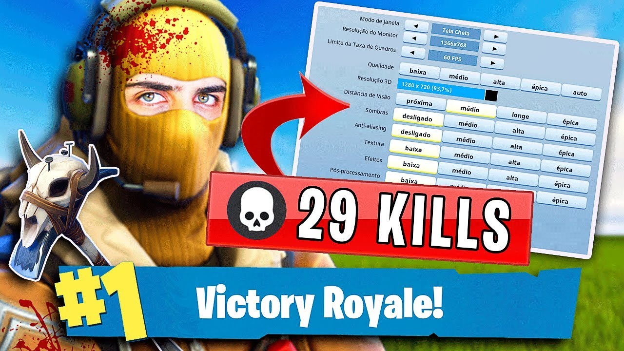MEU RECORDE DE KILL E MELHOR CONFIGURAÇÃO! Fortnite: Battle Royale