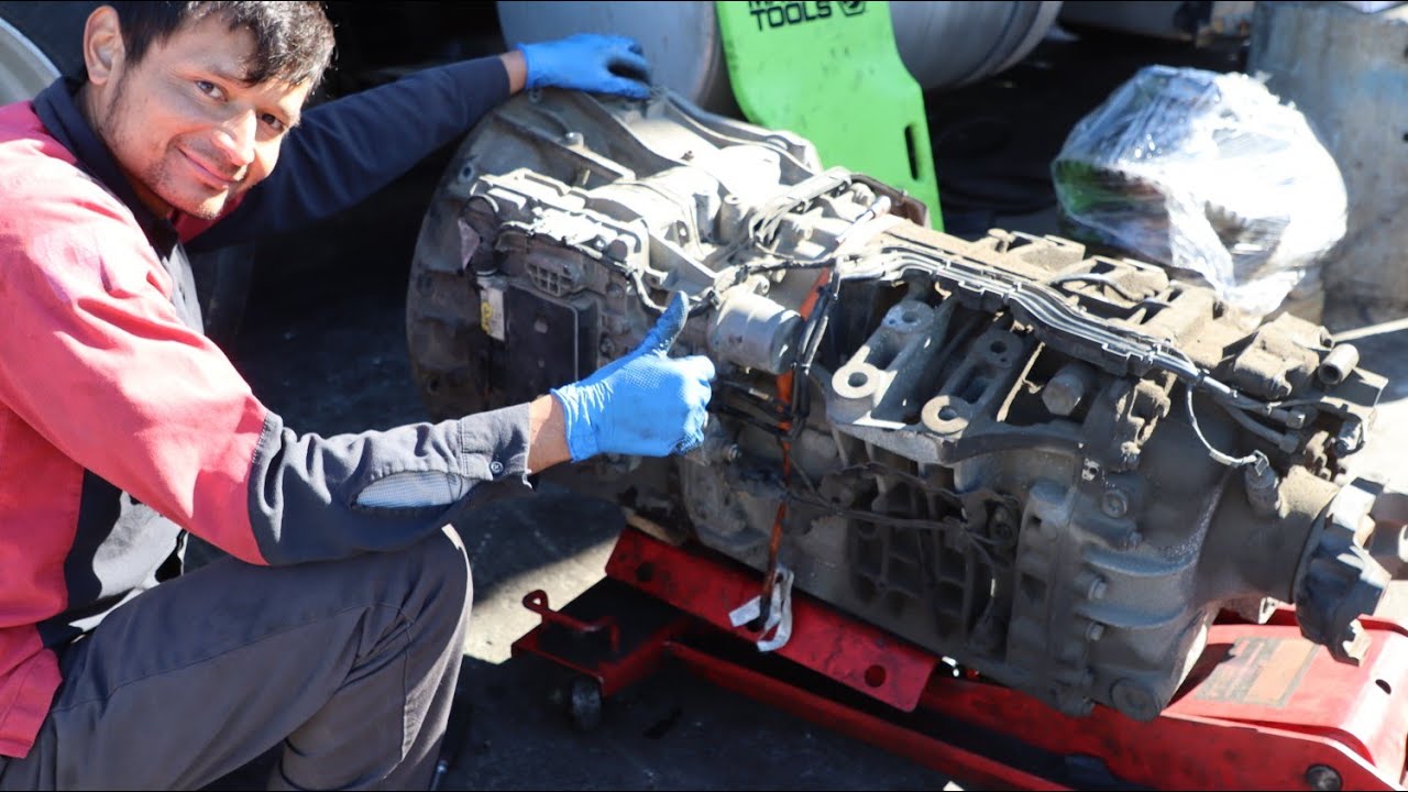 transmission automatica DT12 detroit cambio de pin de cambios split pin freightliner cascadia