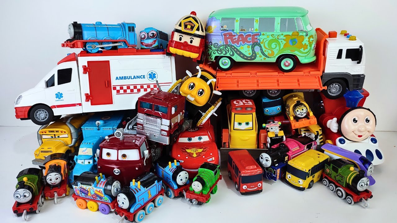 Disney Pixar Cars , Lightning McQueen Filmore Cruz Ramirez Chevrolet Porsche Mater Ambulance | ASMR