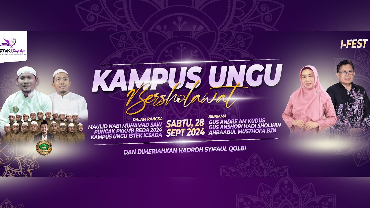 🔴 KAMPUS UNGU BERSHOLAWAT,  Dalam Rangka Puncak PKKMB BeDa 2024. ISTeK ICsada Bojonegoro.