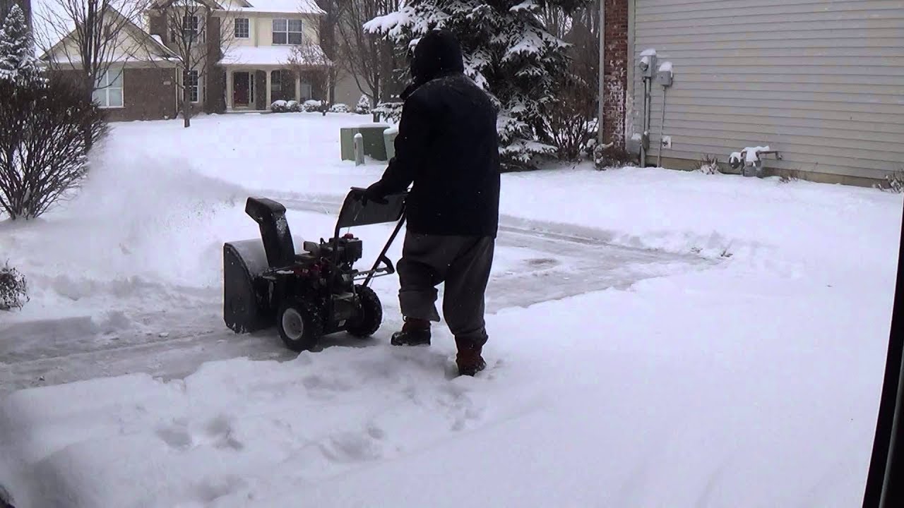 Yard Machine Snowing Action after Winter Storm Fern (1/3) (GoPro) (Who names a Winter Storm Fern?)