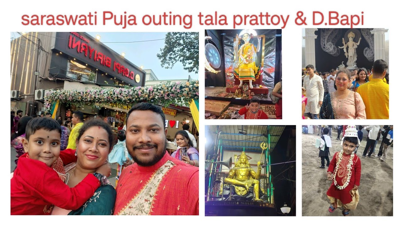 Saraswati Puja outing,tala prattoy & sova bazar thakur dekha D.bapi te lunch//by GLAM MANTRA 