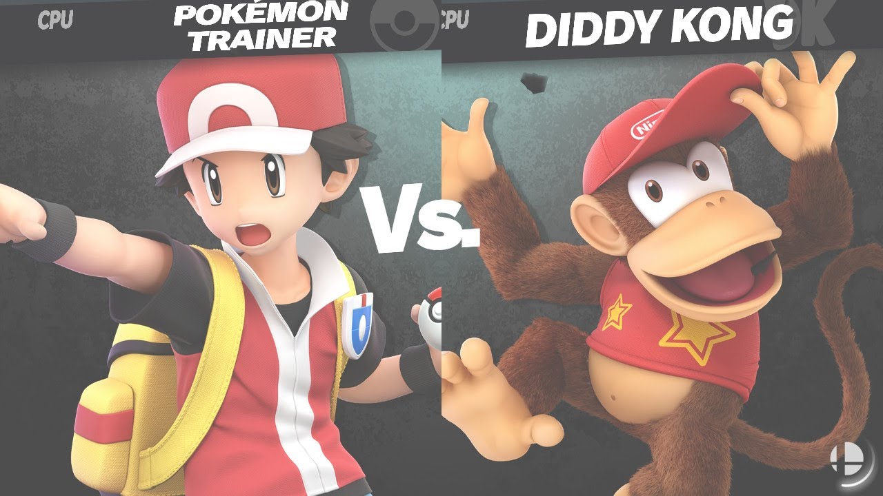 Pokémon Trainer vs Diddy Kong! Super Smash Bros Ultimate! CPU Legends Tournament!