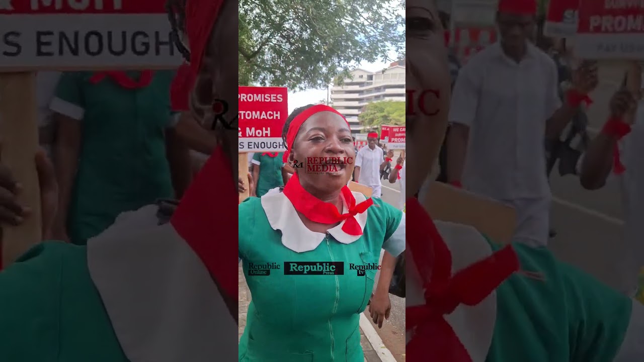 Coalition of Nurses and Midwives in Ghana(CUNMG) demonstrates over 10 months of unpaid salaries