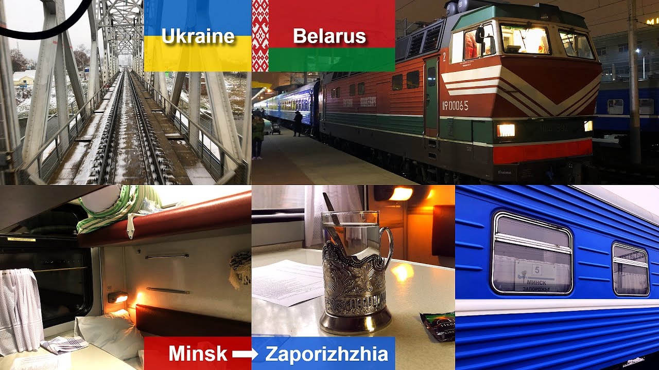 Minsk - Gomel - Zaporizhzhia, Ukraine on Belarusian Train № 100Д in Kupe Sleeping Car