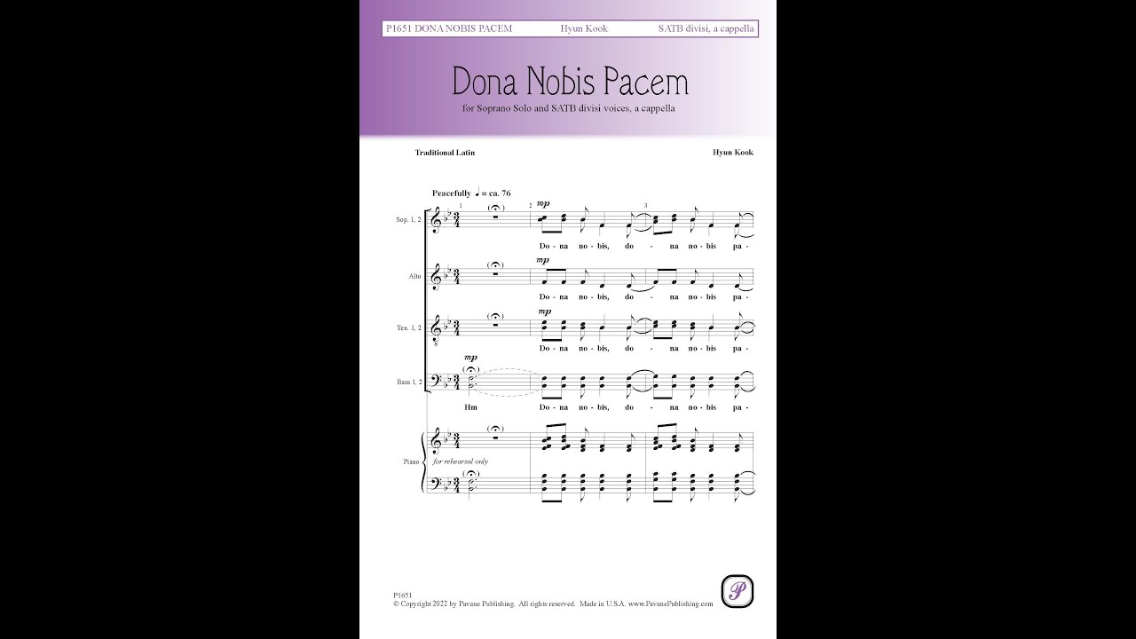 Dona Nobis Pacem (SATB, divisi)&mdash;Hyun Kook